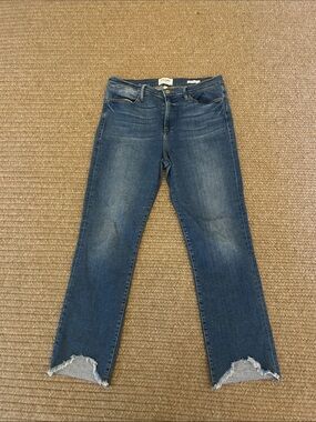 Frame denim Jean step-fray hemline, size 32